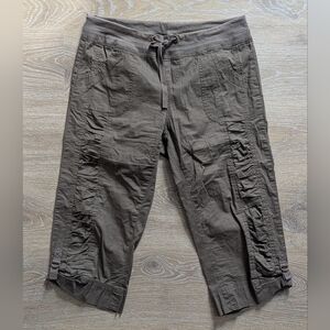 Onyx Olive Brown Cargo Casual Capri Pants Y2K Gorpcore Utility Hiking Outdoor